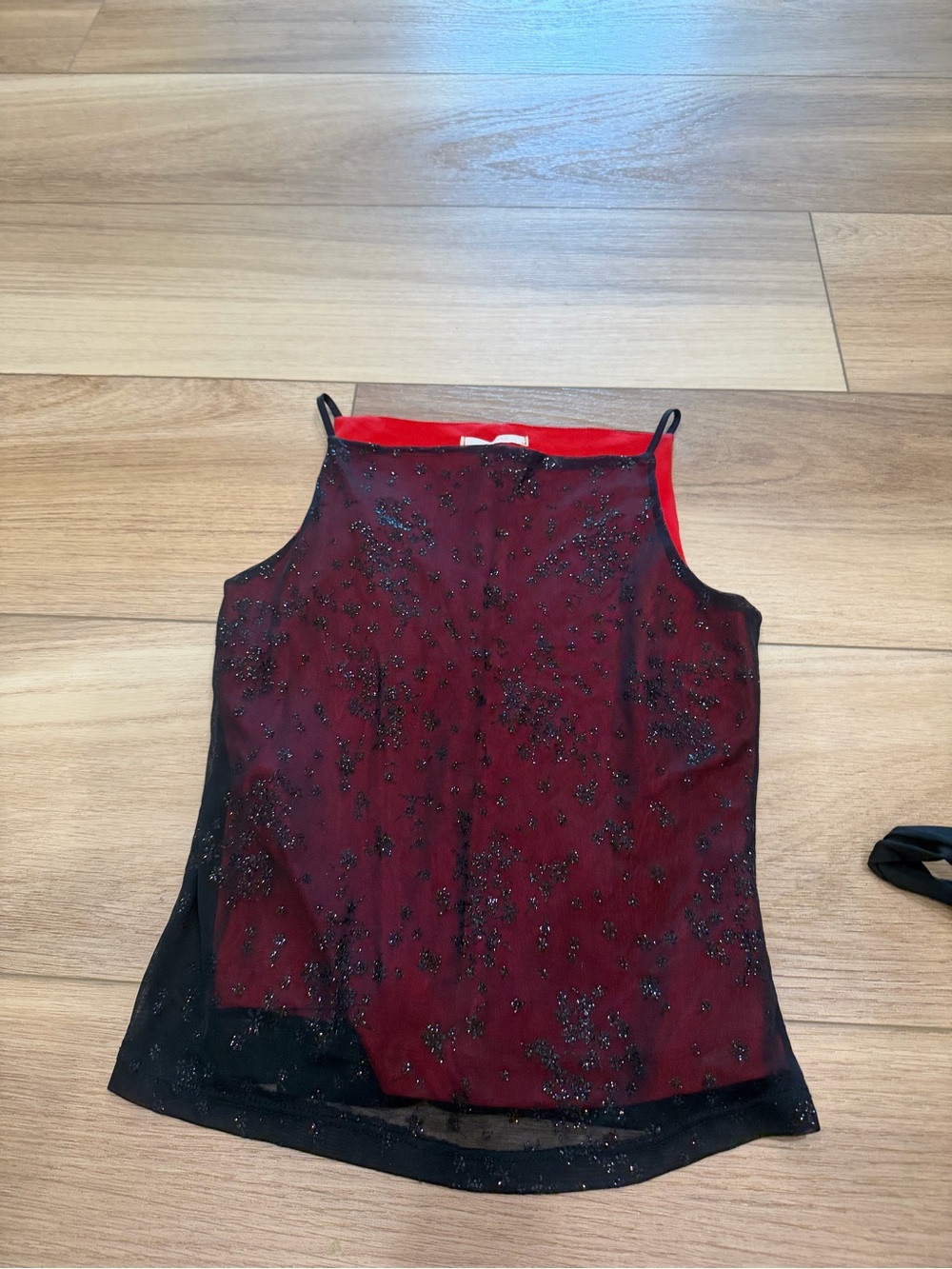 Forever 21 red black sparkle tank